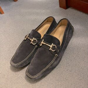Salvatore Ferragamo Black Loafers with Horsebit Hardware